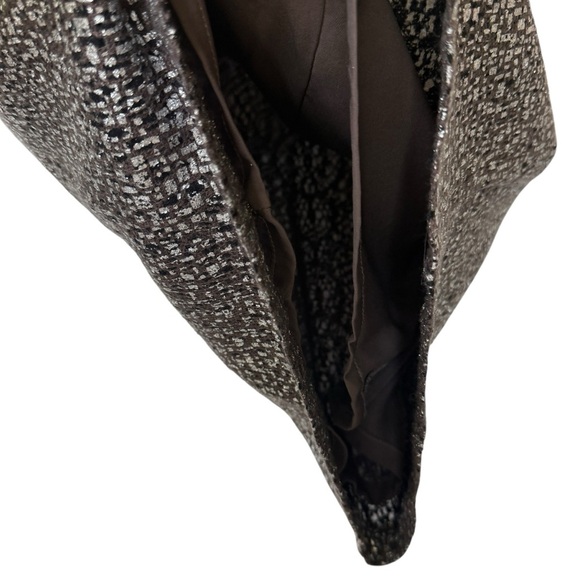 Twelfth Street Cynthia Vincent Black & Metallic Silver Shift Dress S Wool Silk - Picture 7 of 9